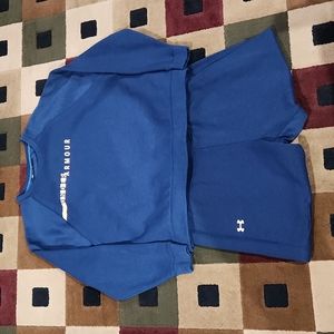 Women's Loose Fit Under Armour Blue Sweatsuit. Both size XL. Very Good Condition